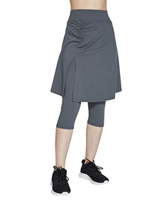 alvon Women Skirted Capri Leggings with Pockets Skirt Leggings for Women Golf Skirts with Leggings Cropped