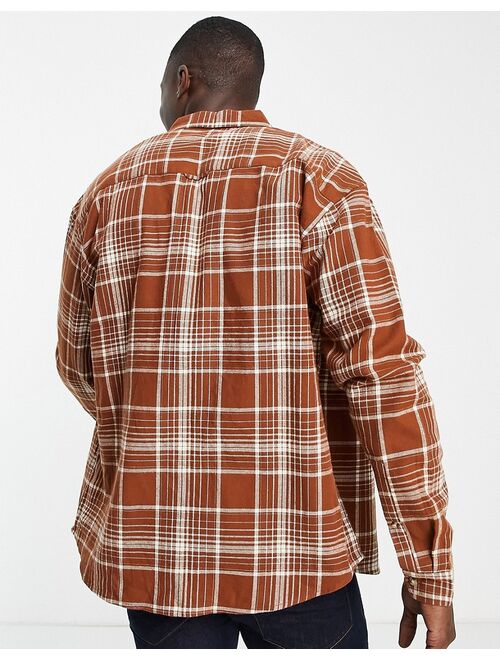 Asos Design 90s oversized check shirt in brown