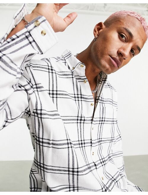 Asos Design 90s oversized check shirt in white