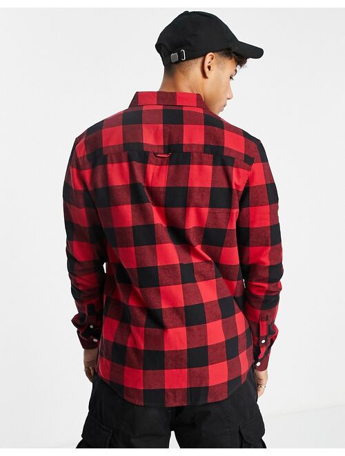 Asos Design shirt in red buffalo check