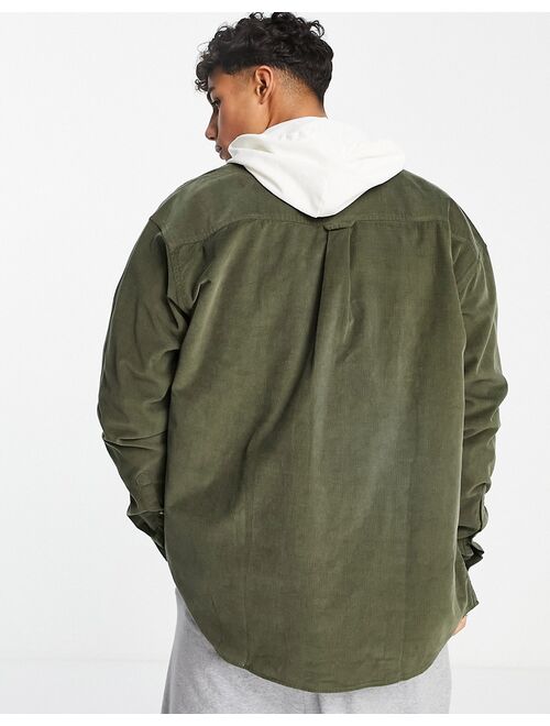 Asos Design 90s oversized cord shirt in khaki - DGREEN