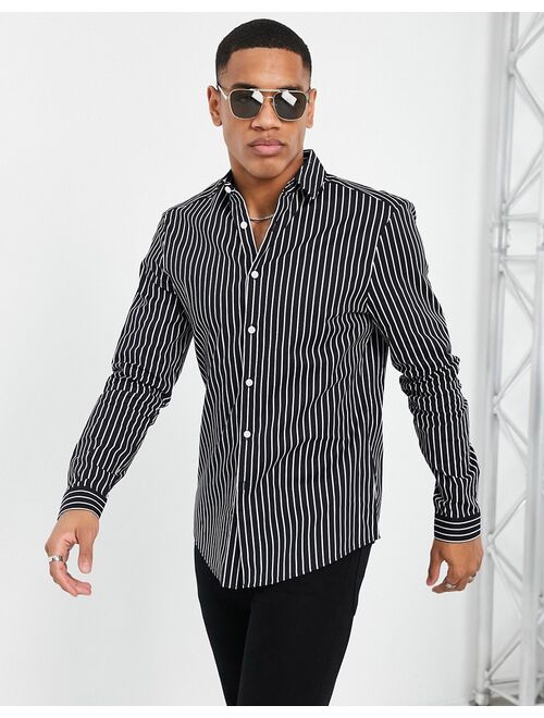 Asos Design stretch skinny stripe shirt