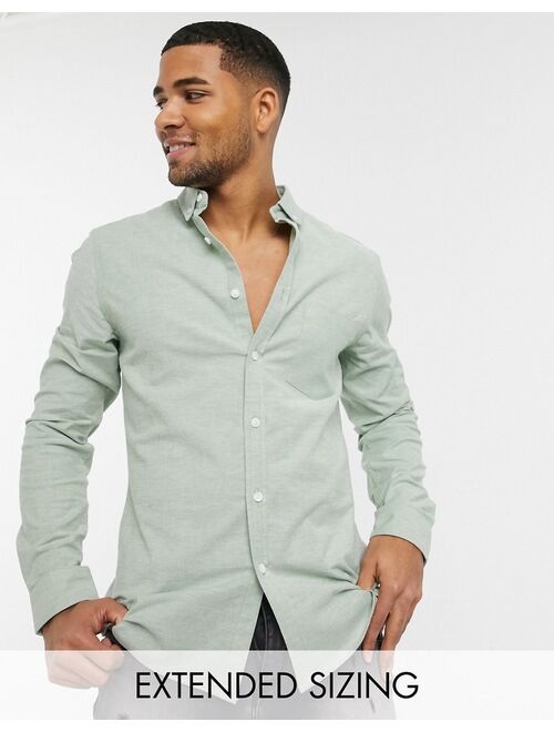 Asos Design slim fit yarn dye oxford shirt in pine green