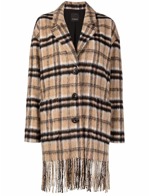 Pinko plaid single-breasted coat