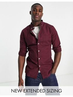 skinny oxford shirt in oxblood