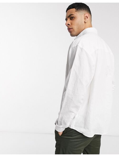 Asos Design 90s oversized linen shirt in white