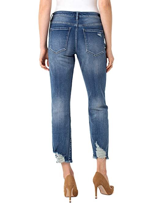 Liverpool Crop Straight Jeans in Kennedy