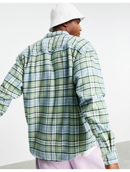 Asos Design 90s oversized plaid shirt in green brushed flannel