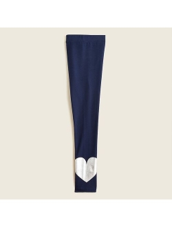 Girls' everyday leggings with foil heart