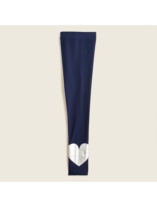 J.Crew Girls' everyday leggings with foil heart