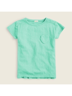 Girls' T-shirt with heart-shaped pocket