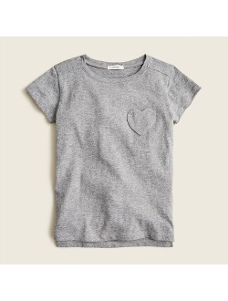 Girls' T-shirt with heart-shaped pocket