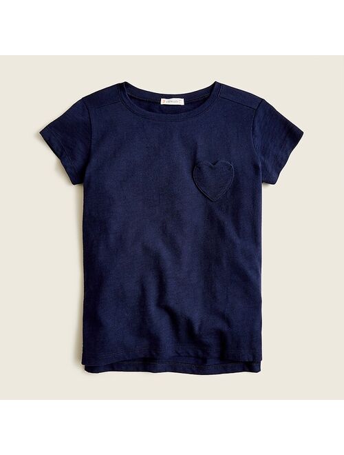 J.Crew Girls' T-shirt with heart-shaped pocket