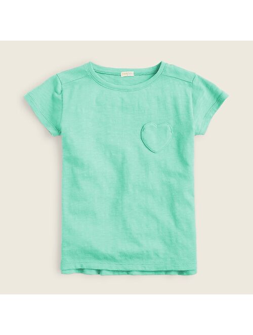 J.Crew Girls' T-shirt with heart-shaped pocket