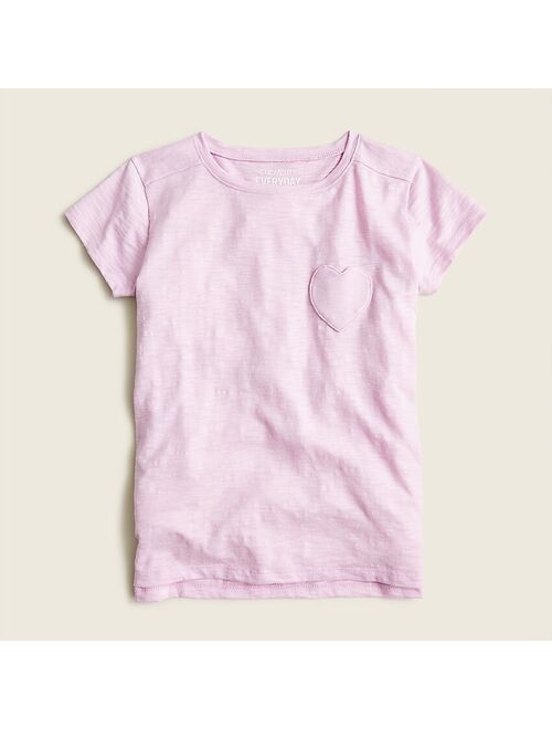 J.Crew Girls' T-shirt with heart-shaped pocket