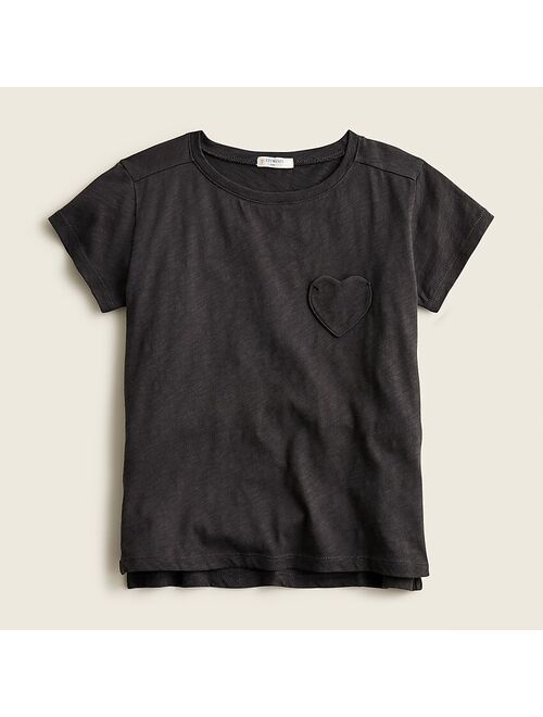 J.Crew Girls' T-shirt with heart-shaped pocket