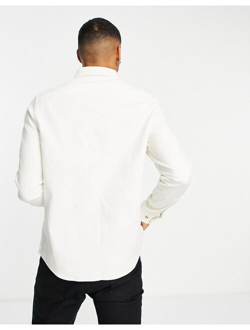 Asos Design brushed oxford shirt in off white