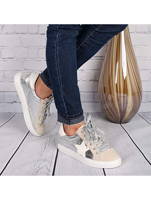 RF ROOM OF FASHION Women's Casual Low Top Trendy Golden Goose dupes Fashion Sneakers Flats