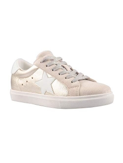 PARTY Women's Fashion Star Sneaker Lace Up Low Top Comfortable Cushioned golden goose dupes Walking Shoes