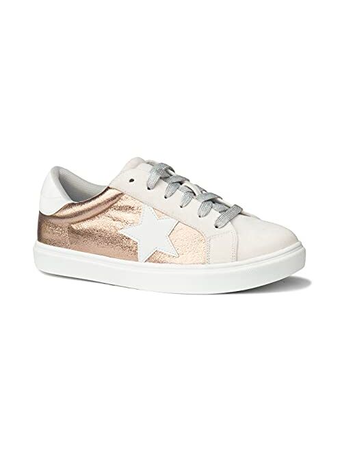 PARTY Women's Fashion Star Sneaker Lace Up Low Top Comfortable Cushioned golden goose dupes Walking Shoes