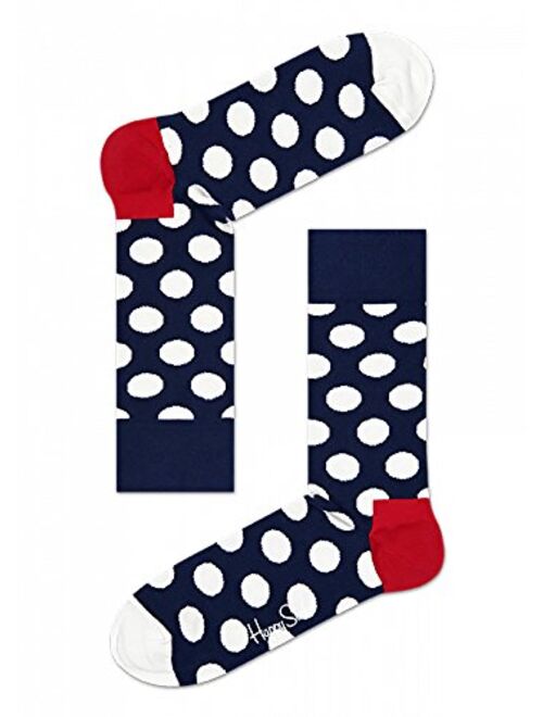 Happy Socks Men's 1 Pack Unisex Combed Cotton Crew-Bright Big Dot