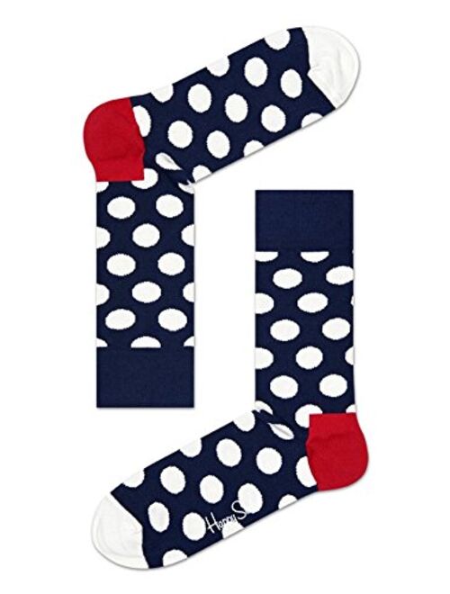 Happy Socks Men's 1 Pack Durable Unisex Combed Cotton Crew