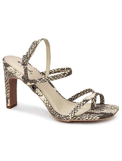 Kaylee Heels for Women - Sand Faux Leather Sling Back Sandals