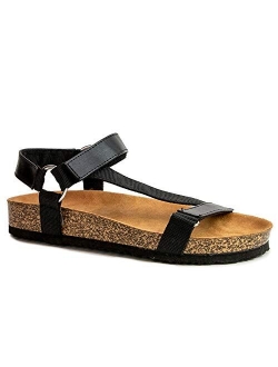 Luka Sandals for Women - Faux Leather Cork Boho Cross Band Sandals