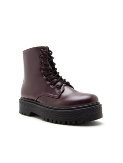 Raffi-01AX Lace Up Women combat Lug boots