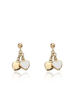 Kids Earring - 14k Gold-Plated Double Dangle Earring - Surgical Steel Post For Sensitive Ears