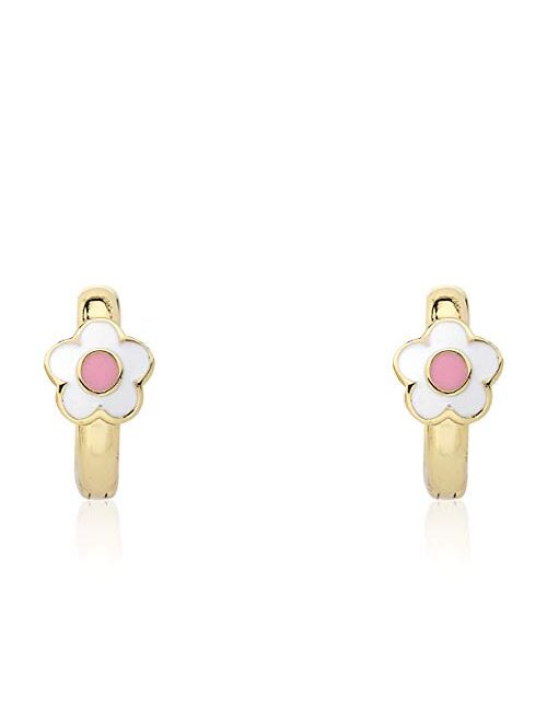 Little Miss Twin Stars Kids Earring - 14k Gold-Plated Huggy Earring - Hypoallergenic And Nickel Free For Sensitive Ears