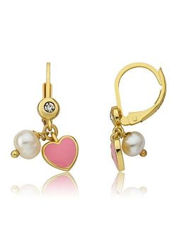 Kids Earrings - 14K Gold Plated Leverback Earring With Fresh Water Pearl - Hypoallergenic and Nickel Free For Sensitive Ears