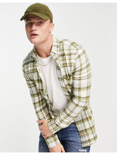 Asos Design regular shirt in green check