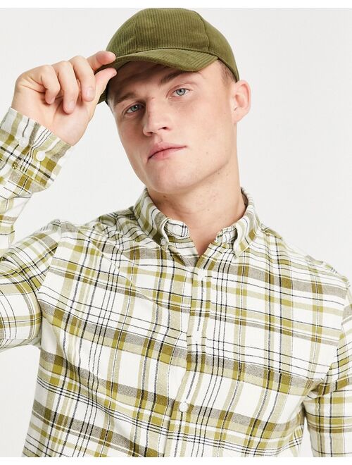 Asos Design regular shirt in green check