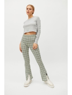 Remnants Plaid Front Slit Pant