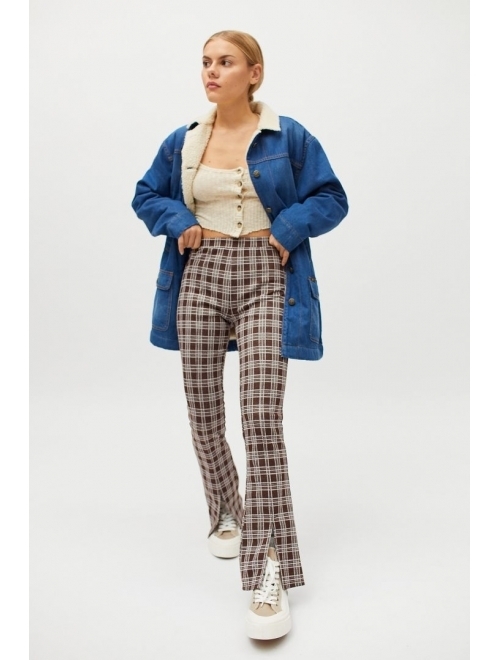 Urban Renewal Remnants Plaid Front Slit Pant