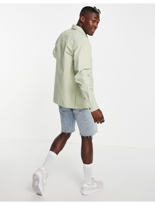 Asos Design ripstop overshirt in sage green