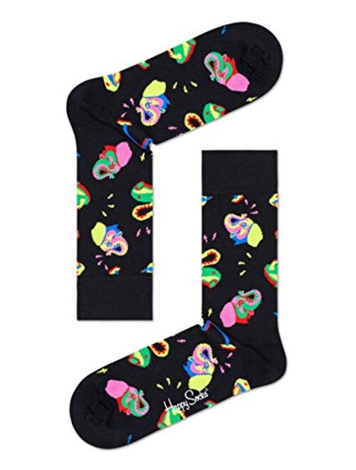 Happy Socks Unisex Clean Elephants Colorful Printed Sock