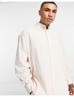 super oversized stripe shirt in seersucker