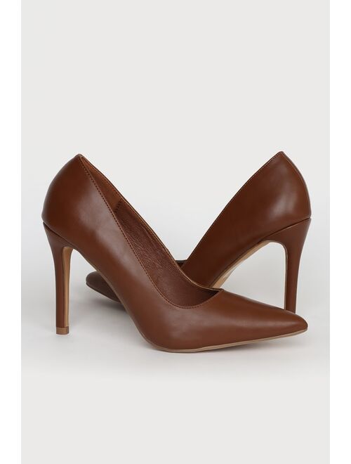 Lulus Lavanya Naked Hazelnut Pointed-Toe Pumps