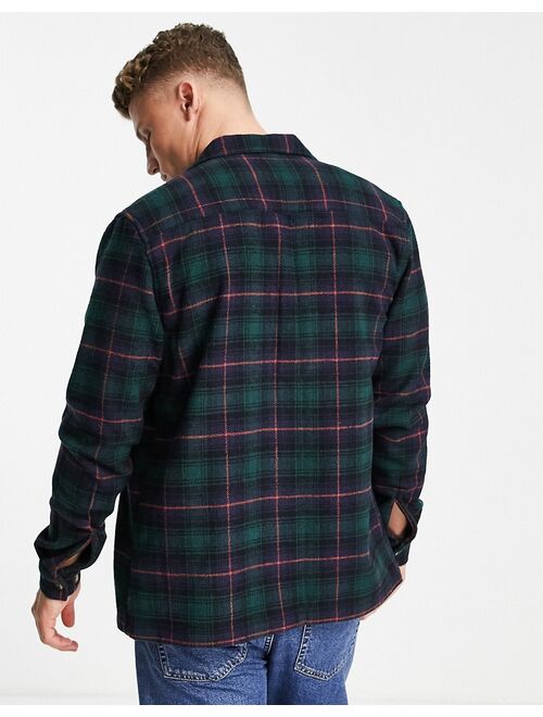 Asos Design overshirt in blackwatch wool check