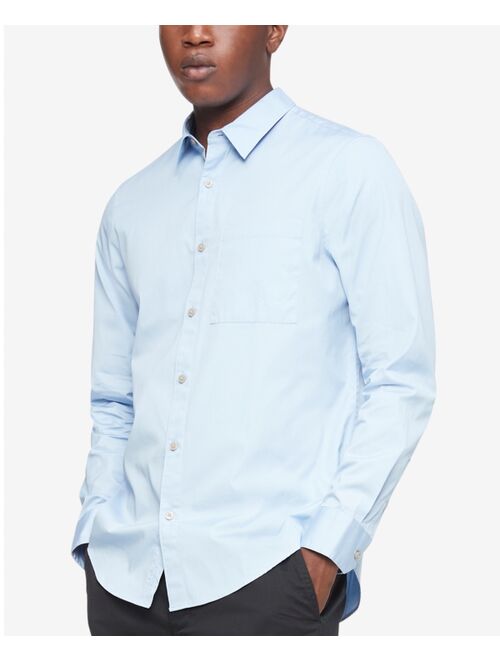 Calvin Klein Men's Solid Patch Pocket Button Down Easy Shirt