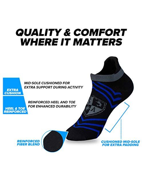 S A Store S A Polynesian Black & White Crew Socks for Men & Women - Quick Drying Performance Fiber Blend with Reinforced Toe & Heel