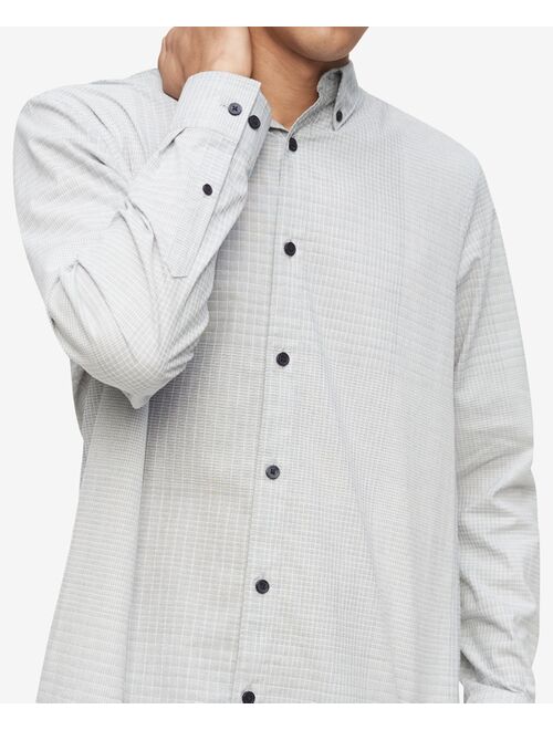 Calvin Klein Men's Stretch Yarn-Dyed Grid Shirt