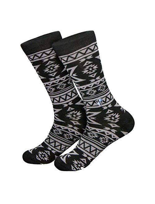 S A Store S A Aztec Blackout Crew Socks for Men & Women - Quick Drying Performance Fiber Blend with Reinforced Toe & Heel