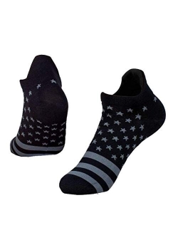 S A American Flag Ankle Socks for Men & Women - Quick Drying Performance Fiber Blend with Reinforced Toe Heel