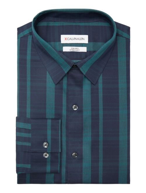 Calvin Klein Men's Extra Slim-Fit Striped Performance Dress Shirt