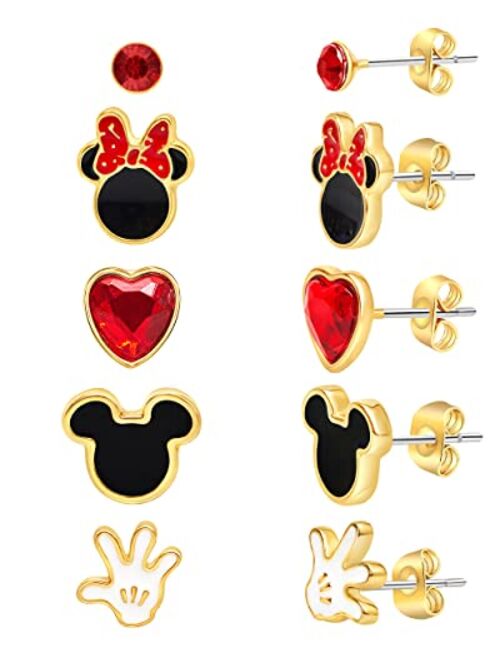 Disney Mickey and Minnie Mouse Fashion Stud Earring Set - 3/4/5 Pairs Per Set