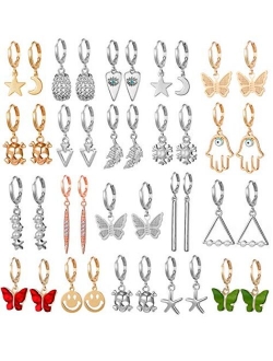 Tamhoo 10/20/26 Pairs Wholesale Earrings Dangling for women Fashion - Teens Girls Womens Dangle Earrings Set with Silver and gold Tone