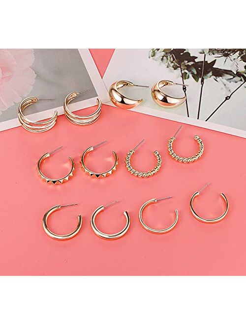 Tamhoo 18 Pairs Mini Hoop Small Hoop Earrings for Women Pack with Gold/White Gold Tone - Wholesale Items for Boutique Girls Jewelry Set